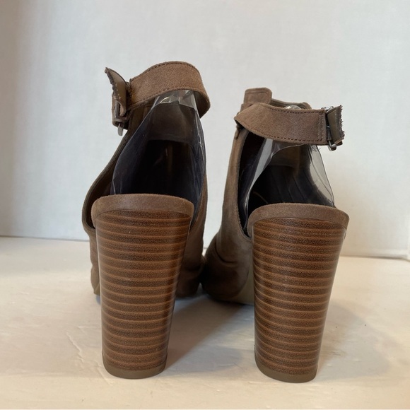 Circus By Sam Edelman Crunched Faux Suede Peep Toe Block Heel Booties Size 9 1/2 - Picture 8 of 10